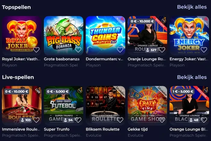 Spellen op B7 Casino NL